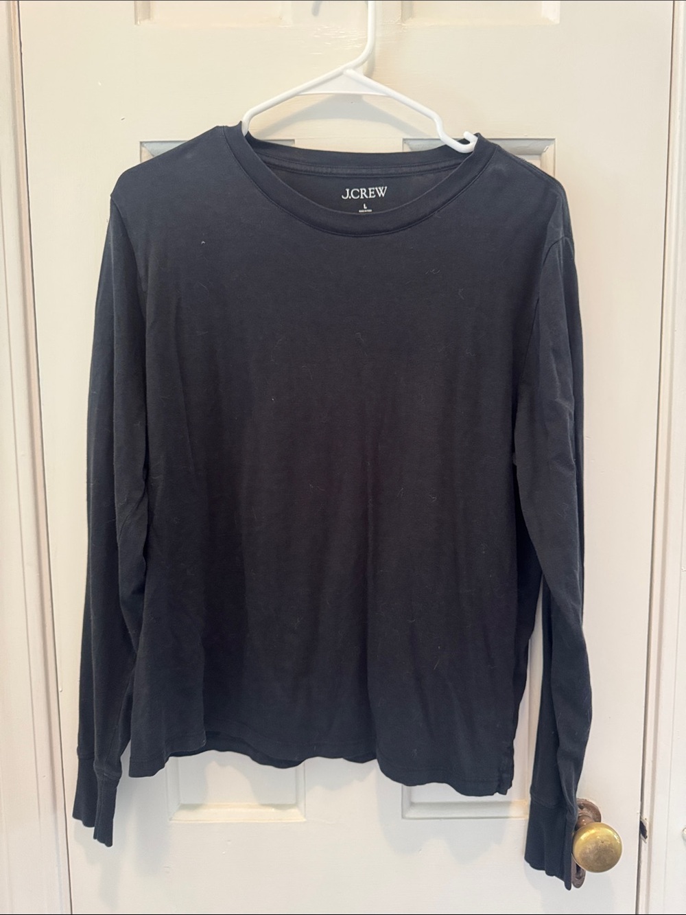 J. Crew Black Long-Sleeve Crewneck Top